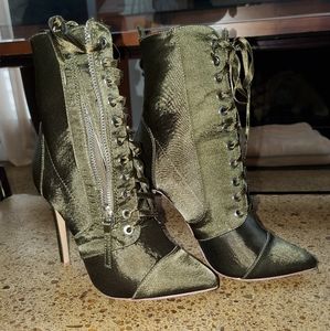 Satin stiletto boot